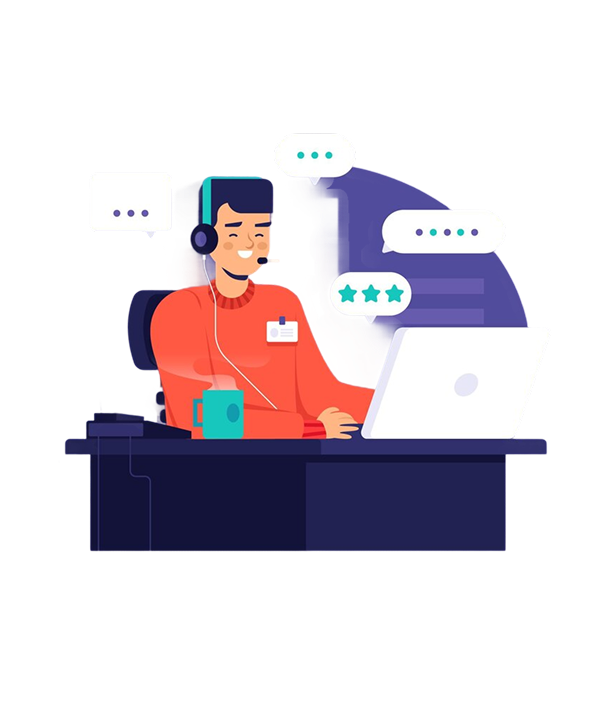 Person at desk illustration